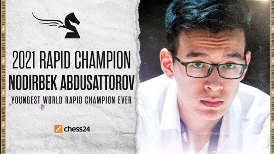 Шахмат. Нодирбек Абдусатторов чемпионлик тожини кийган энг ёш жаҳон чемпионига айланди