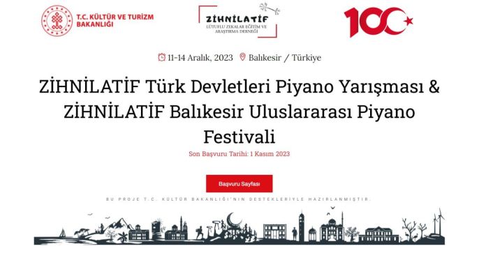 Баликесирда илк бор «Zihnilatif» – туркий давлатлар халқаро фортепиано танлови бўлиб ўтади