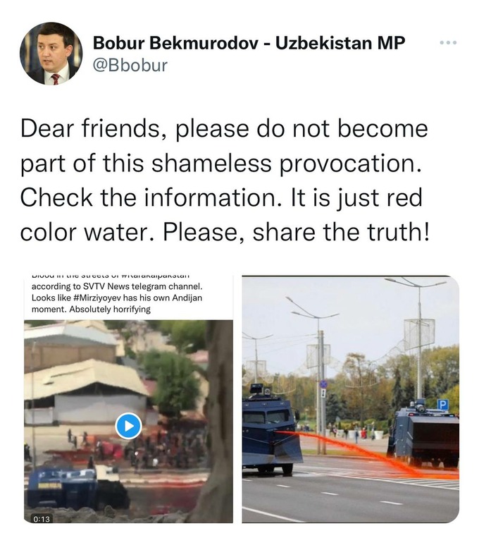 «Сепаратизм, фитна, провокация». Сенатор ва депутатлар Нукус воқеасига қандай муносабат билдирди?