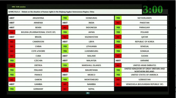 Ўзбекистон 19 давлат қаторида БМТ ИҲКда Синьцзян автоном ҳудуди бўйича баҳсга қарши чиқди