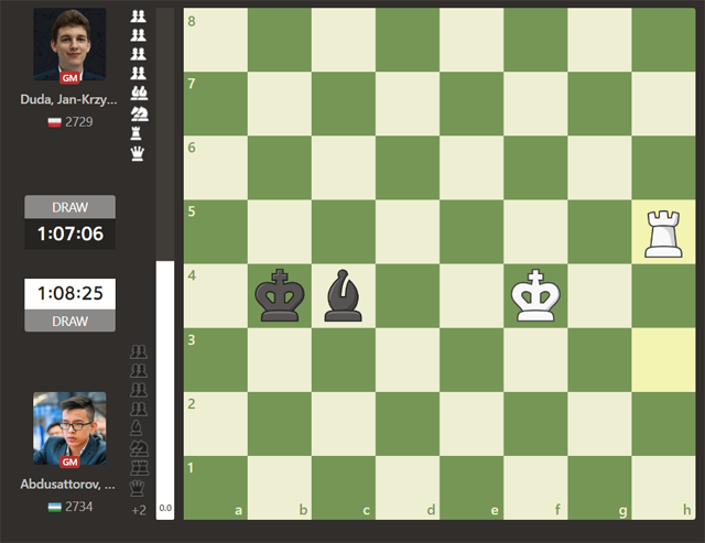 «WR Chess Masters». Нодирбек Абдусатторов 7-турда Дуда билан дуранг ўйнади