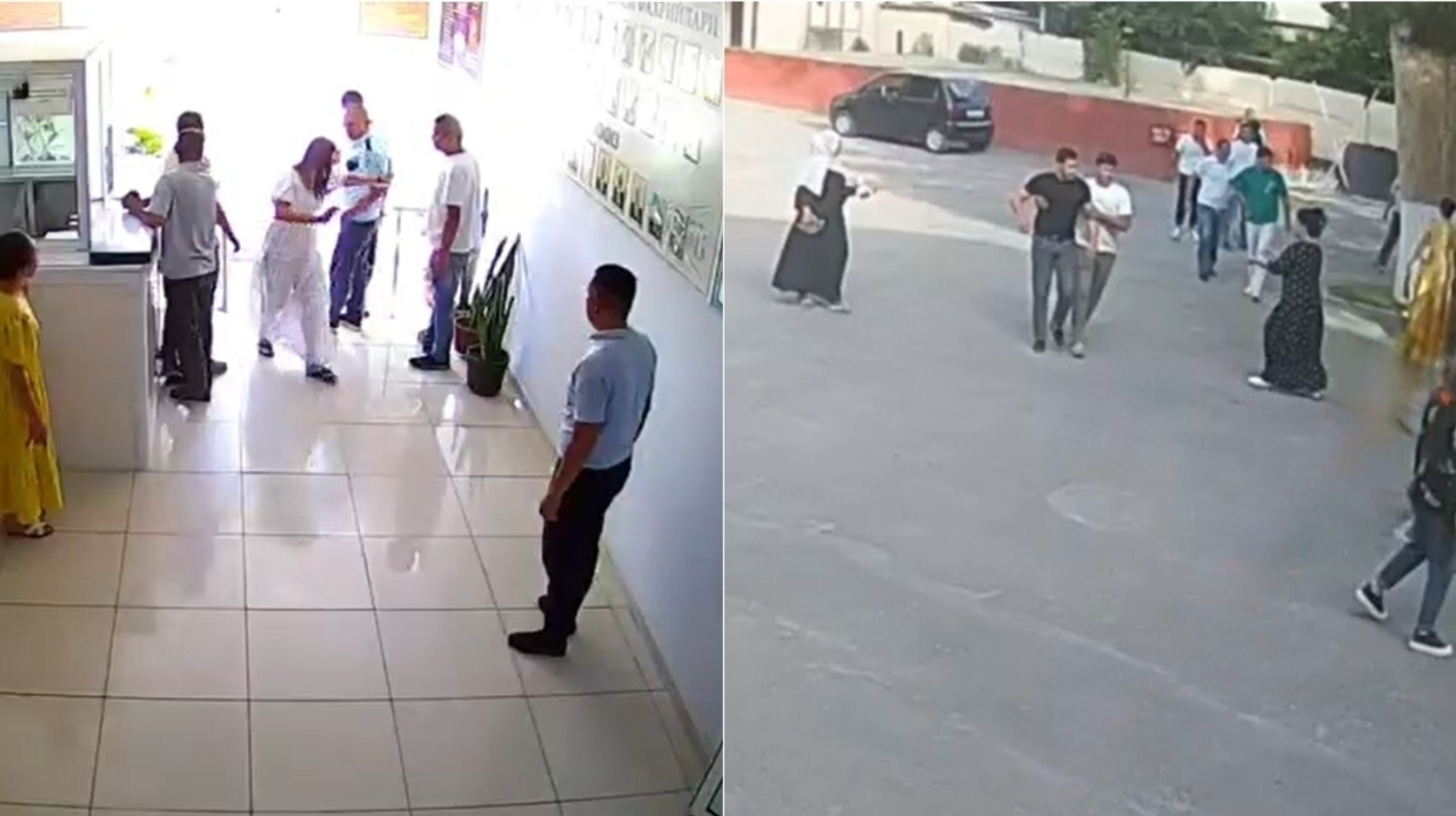 Фарғонада эркак аёлининг ишхонасидаги раҳбарини дўппослади — видео