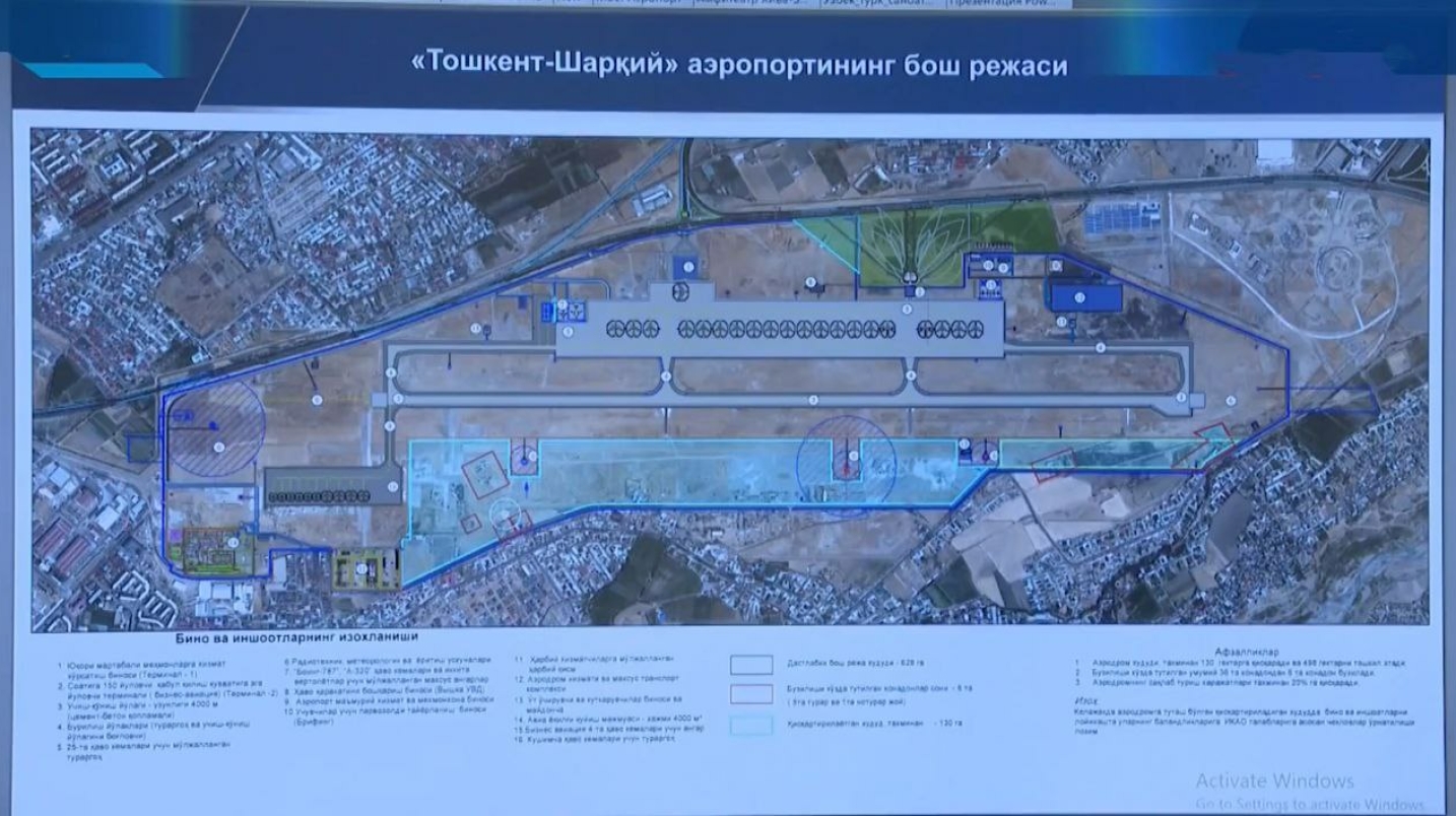 "Тошкент-Шарқий" аэропорти ҳудуди 130 гектарга қисқартирилади