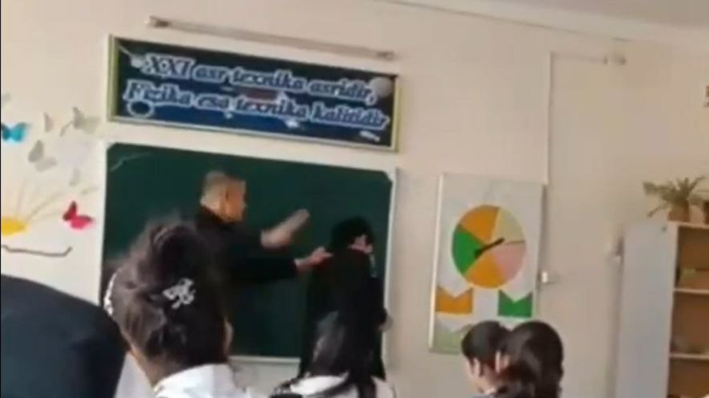 Хоразмда ўқувчини калтаклаган ўқитувчи ишдан кетди