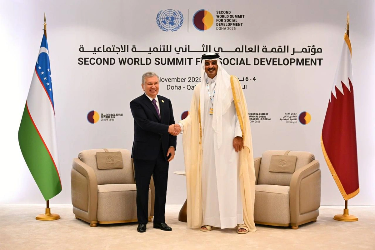 Шавкат Мирзиёев Қатар амири Шайх Тамим бин Ҳамад Ол Соний билан учрашди