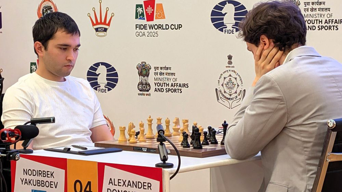Шахмат. Жаҳон кубоги. Нодирбек Абдусатторов илк ўйинда ғалаба қозонди, Жавоҳир Синдаров дуранг ўйнади