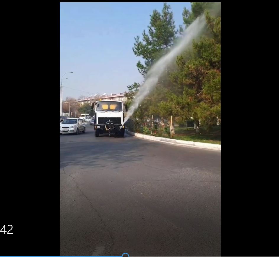 Toshkentda suv sepuvchi mashinalar va favvoralar ishga tushirildi