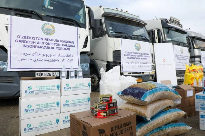 Ўзбекистон Афғонистонга 390 тонна гуманитар ёрдам юборди