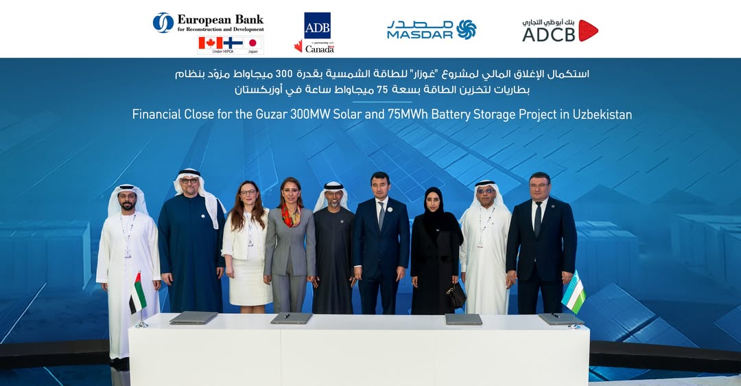 Қашқадарёда 300 МВтли қуёш электр станцияси ва энергия сақлаш тизими Masdar компанияси томонилан барпо этилади