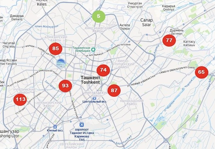 Тошкент ҳаво ифлосланиш индекси нормал меъёридан ошди