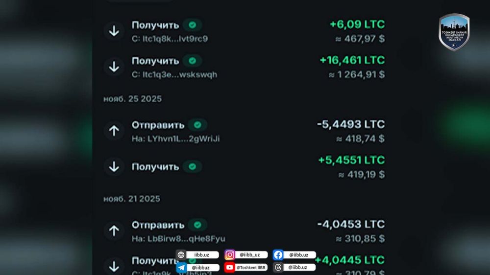 Тошкентда ноқонуний крипта савдоси билан шуғулланганлар қўлга олинди
