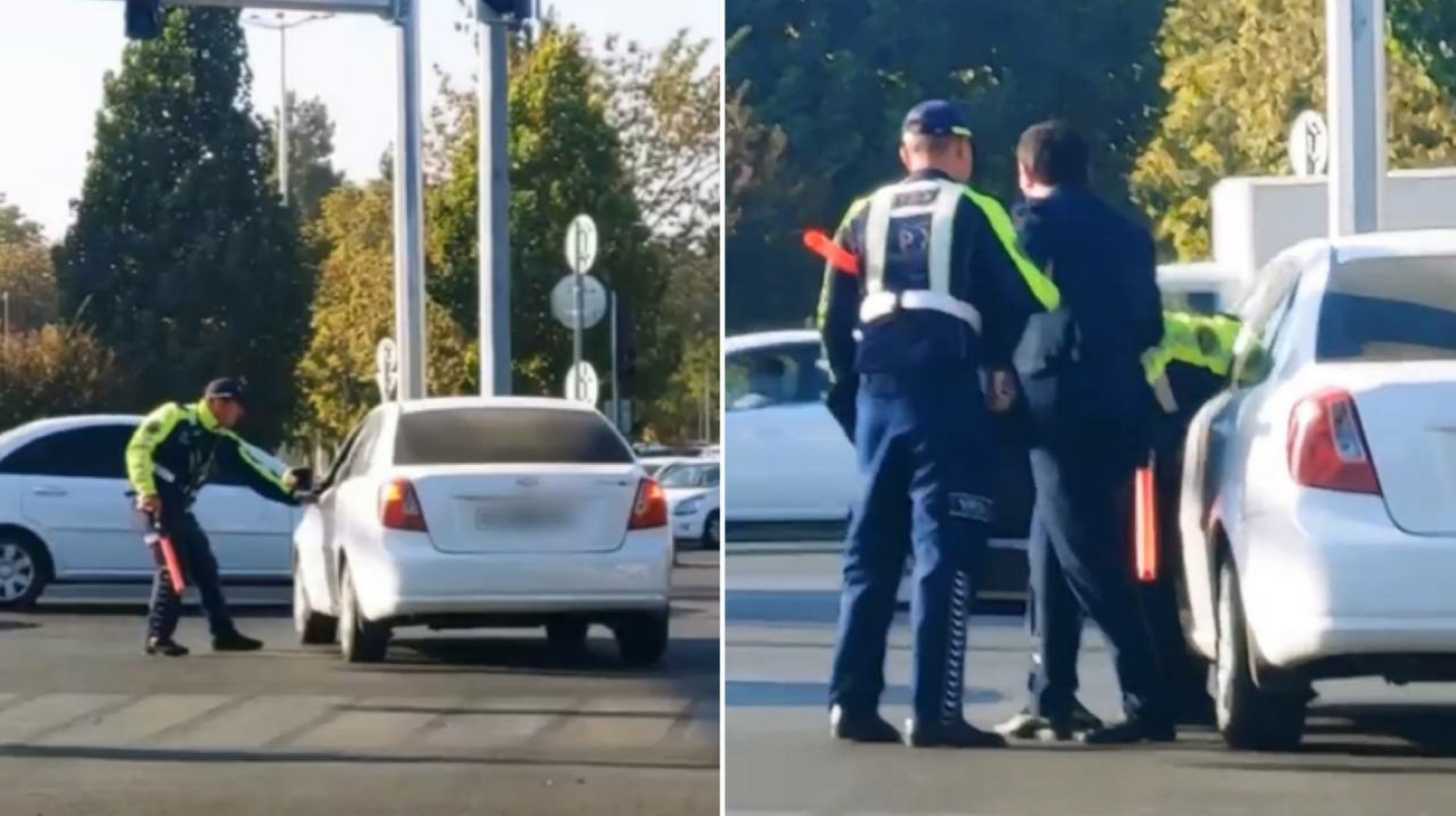 Тошкентда Lacetti ҳайдовчиси ЙПХ ходимига бўйсунмай онадан сўкди