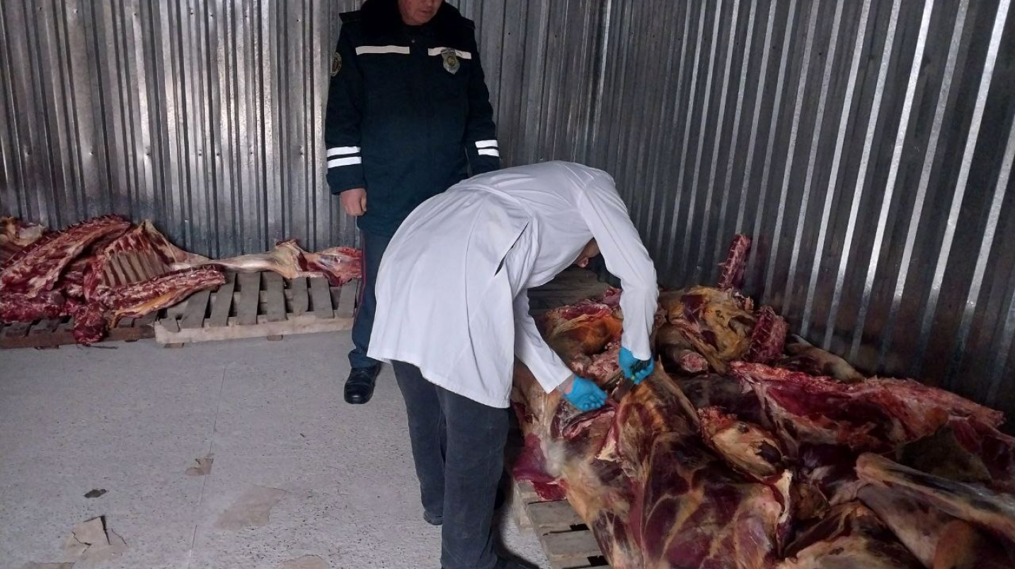 Сирдарёда ЙПХ масканида келиб чиқиши номаълум бўлган 2,6 тонна ҳайвон гўшти тўхтатиб қолинди