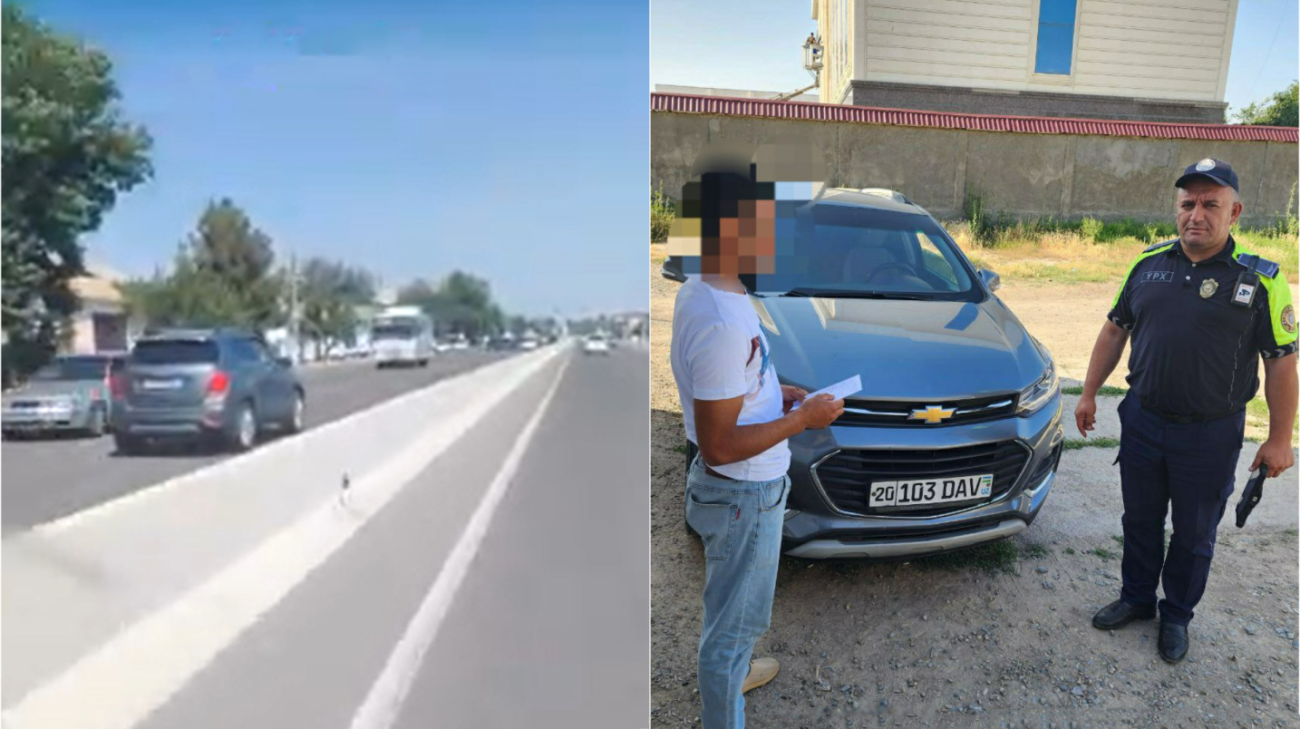 Сирдарёда Ёшлар ишлари агентлиги машинаси қарама-қарши йўналишда ҳаракатланиб, хавфли ҳолат юзага келтирди — видео