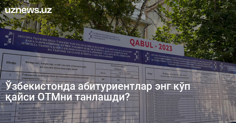 Ўзбекистонда абитуриентлар энг кўп қайси ОТМни танлашди?