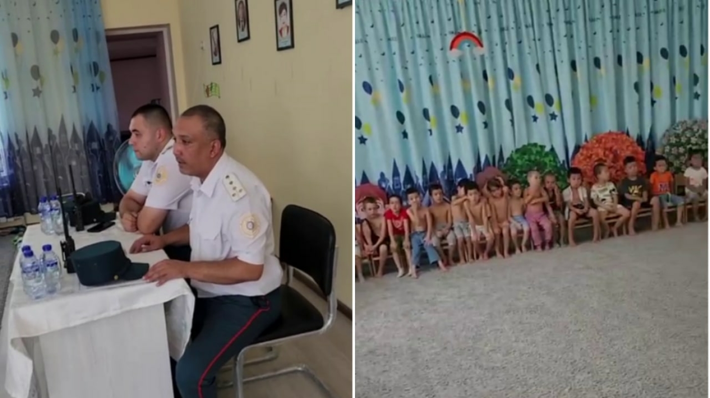 "Оқ билан қорани ажратиб олинглар, олдин" — ИИО ходимлари боғча болаларига йиғилиш ўтказди — видео