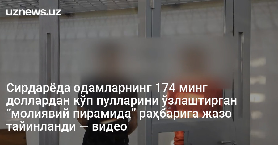 Сирдарёда одамларнинг 174 минг доллардан кўп пулларини ўзлаштирган “молиявий пирамида” раҳбарига жазо тайинланди — видео