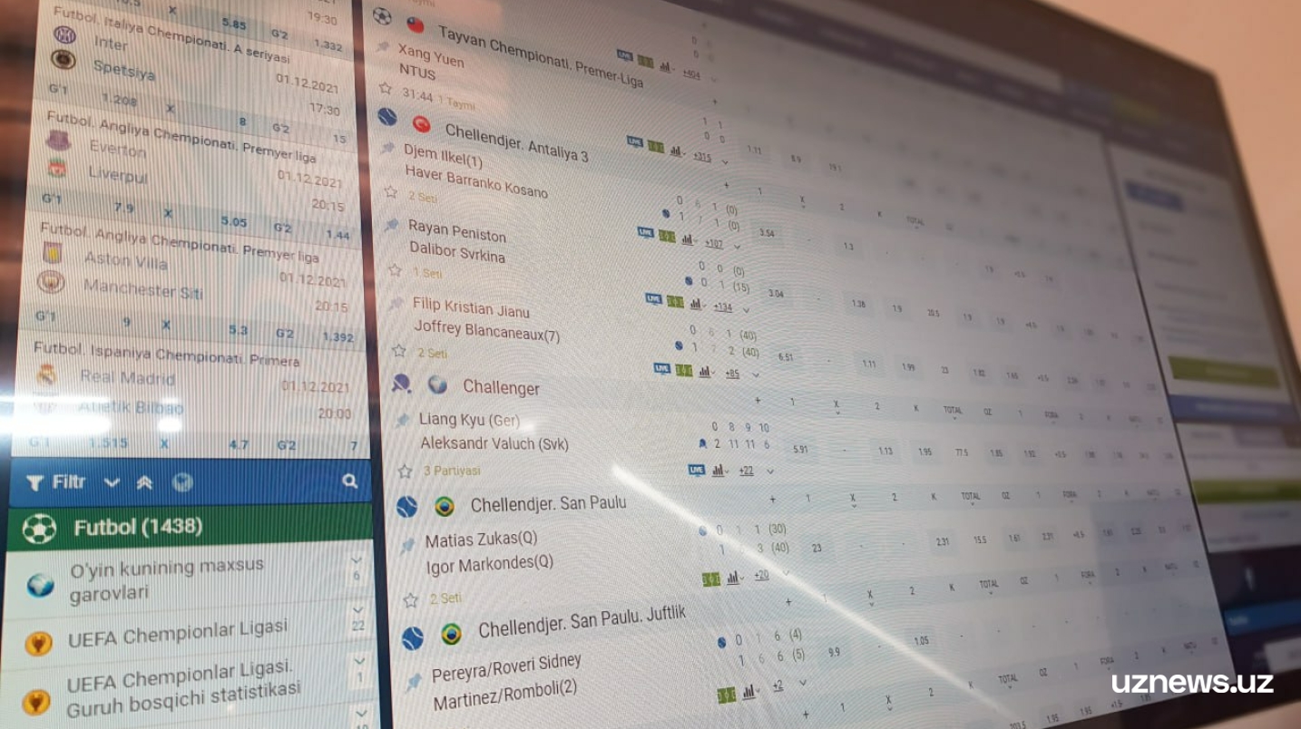 Ўзбекистонда таваккалчиликка асосланган ўйинлар ва букмекерликка рухсат берилади