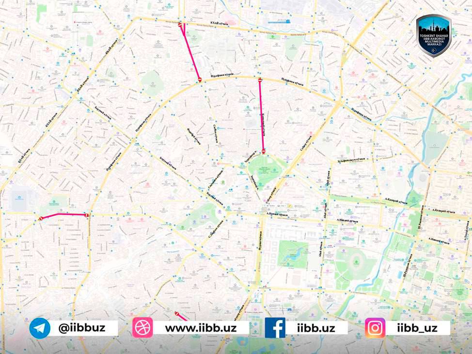 Қурбон Ҳайит намози сабаб пойтахтдаги қатор кўчаларда транспорт ҳаракати вақтинча чекланади — харита