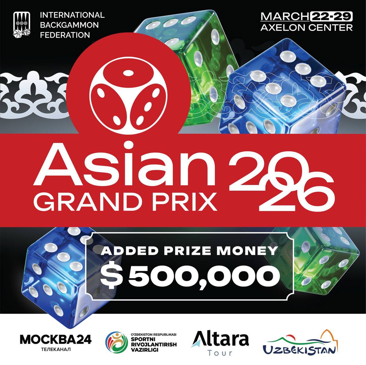 Тошкентда нарда турнири Asian Grand Prix 2026 ўтказилади