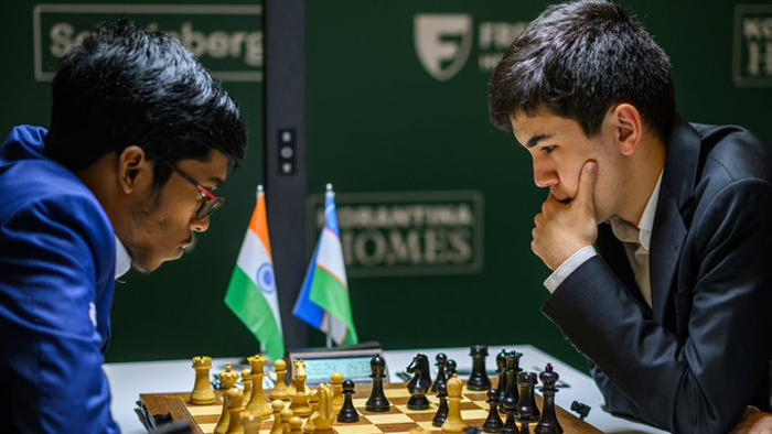 Шахмат тожи учун талабгорлар турнири. Синдаров сипоҳ қурбон қилиб, Прагнанандҳани мағлуб этди