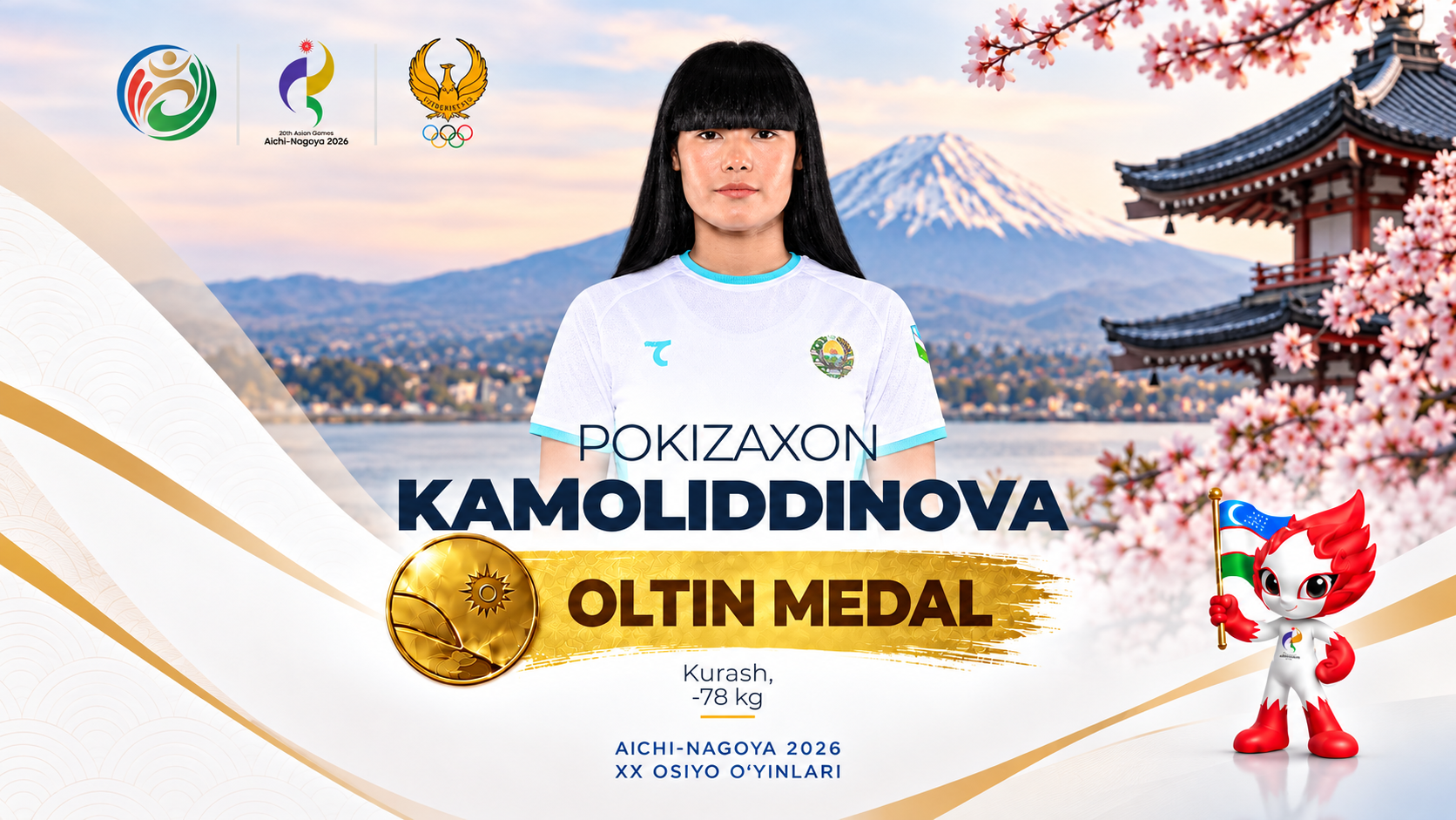 Покизахон Камолиддинова — Осиё ўйинлари чемпиони!